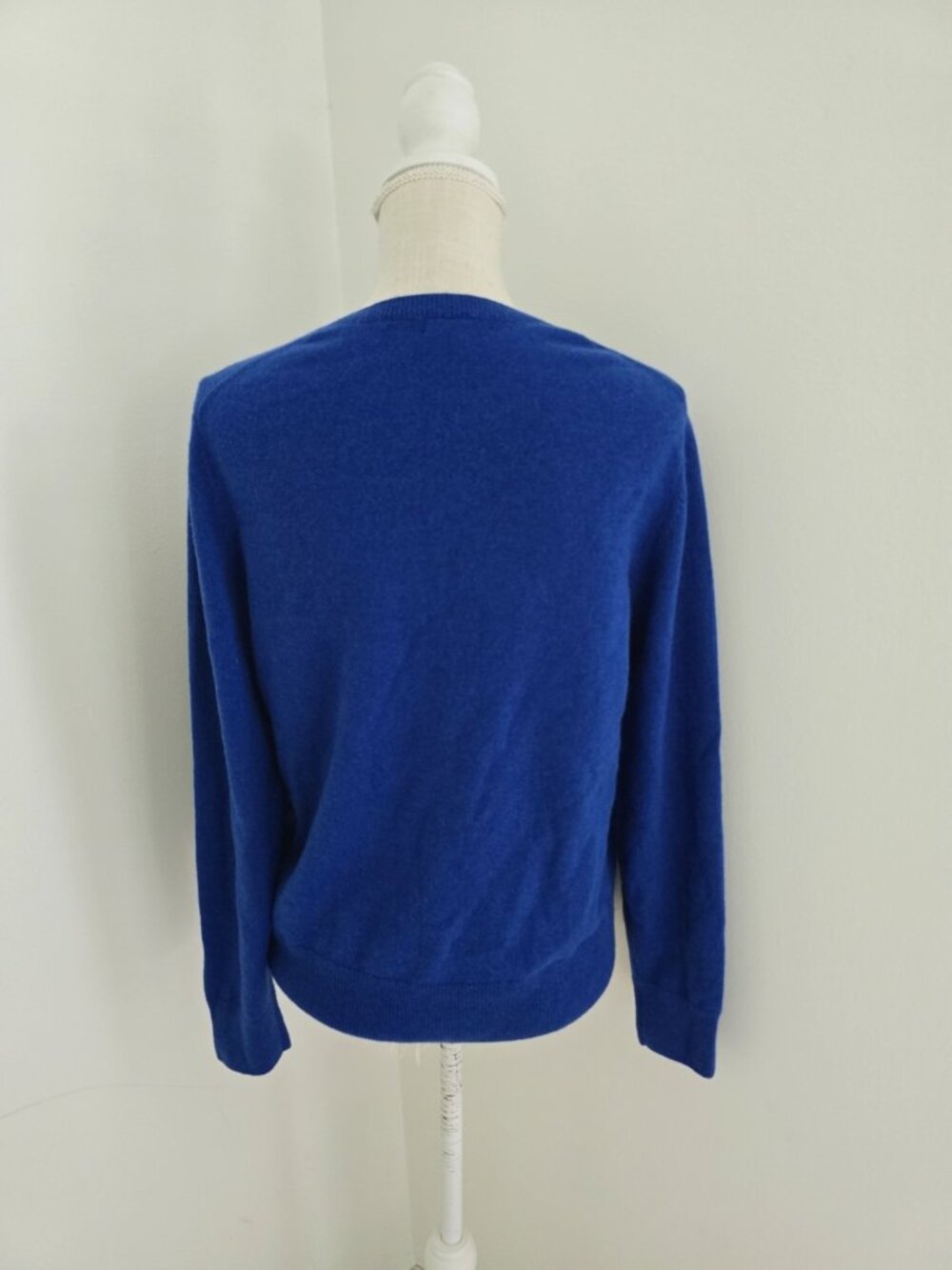 Quince Mongolian Cashmere Crewneck Sweater L Large Sapphire Cobalt Blue Pullover - Picture 9 of 11